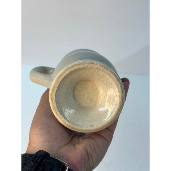 VTG Pfaltzgraff USA YORKETOWN Gray Blue Pedestal Footed Mugs W/ Handle Set of 2 - Picture 6 of 8